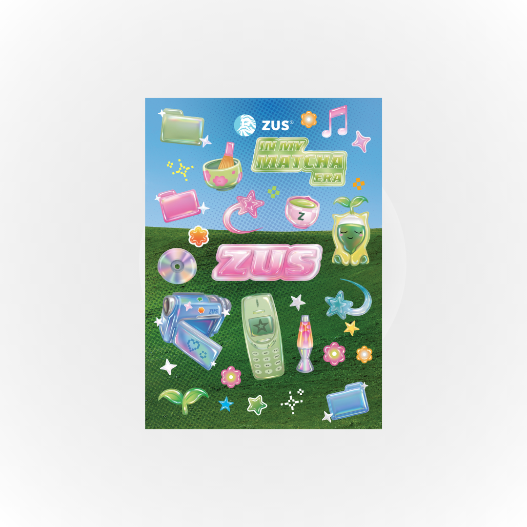 ZUS® Chubee™ Sticker Pack - Never too Matcha