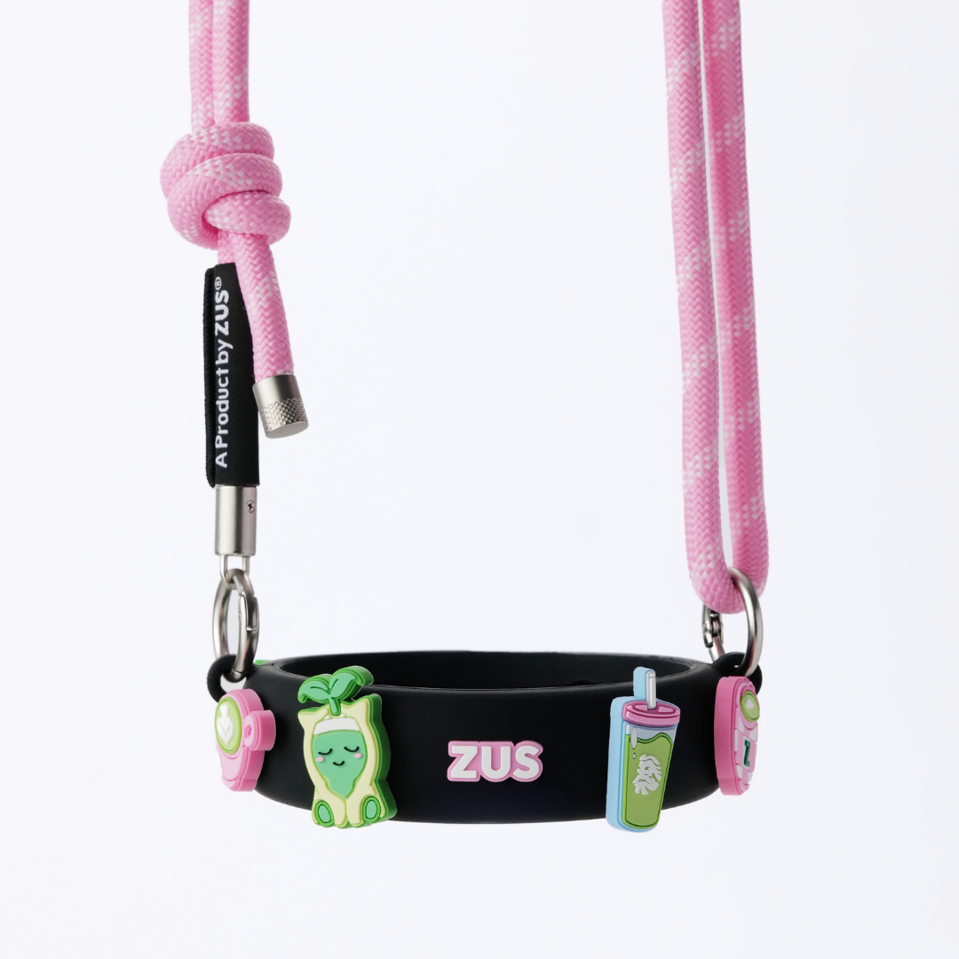 [Work is Play] ZUS® Chubee™ Cup Sleeve + Charms | Midnight Strawberry