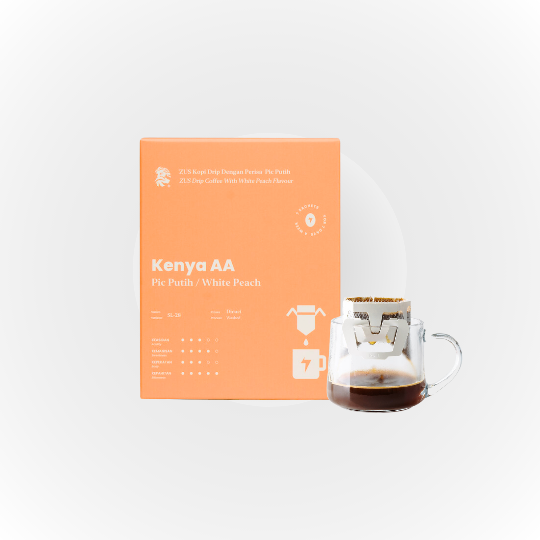 ZUS Flavoured Drip Bag Coffee - Kenya AA - White Peach - 7's