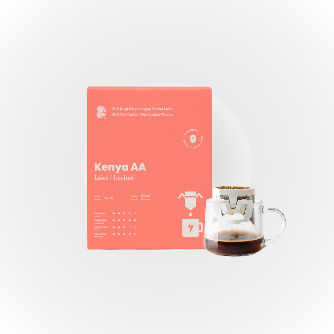 ZUS Flavoured Drip Bag Coffee - Kenya AA - Lychee - 7's