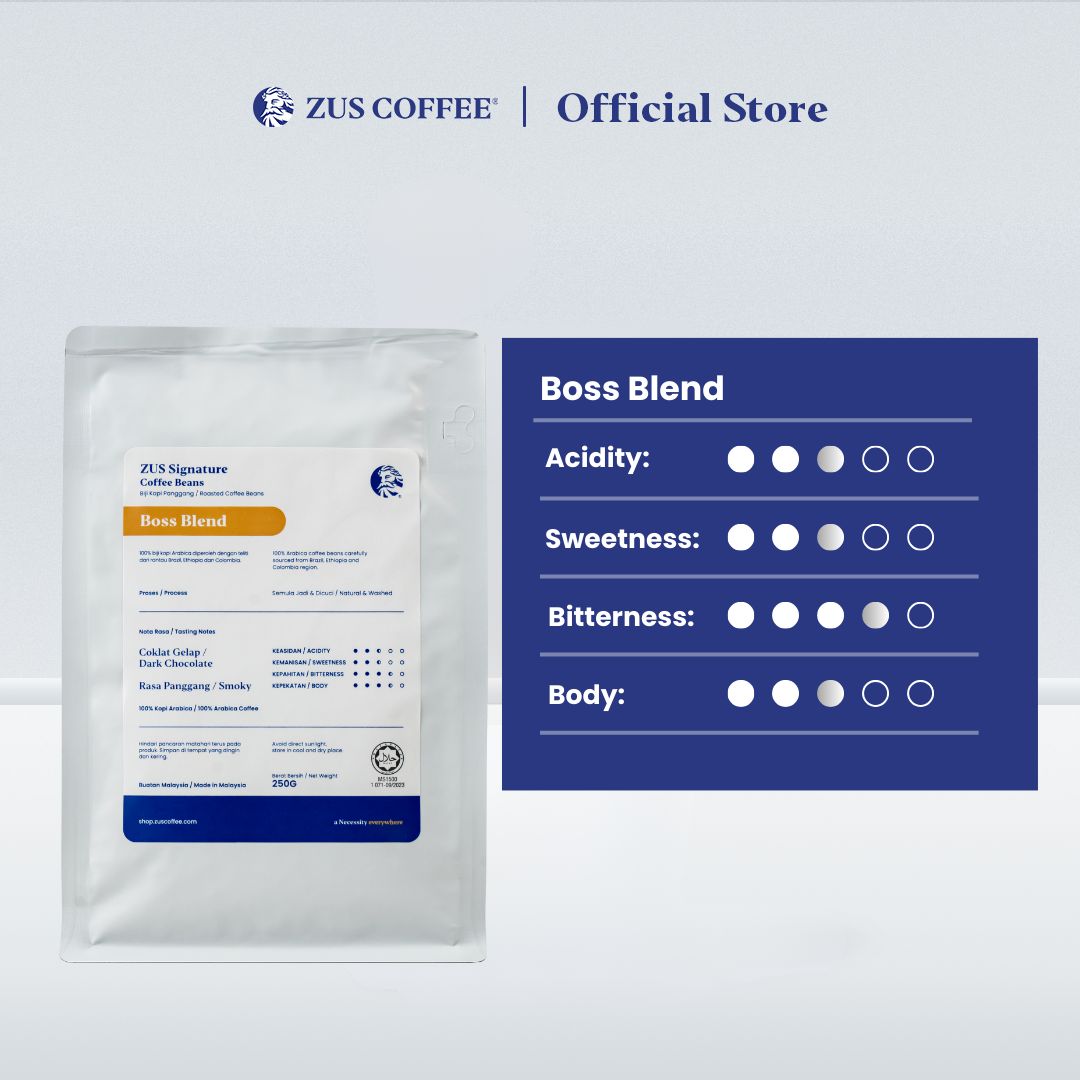 ZUS Signature Roasted Whole Bean Coffee - Boss Blend - 250g