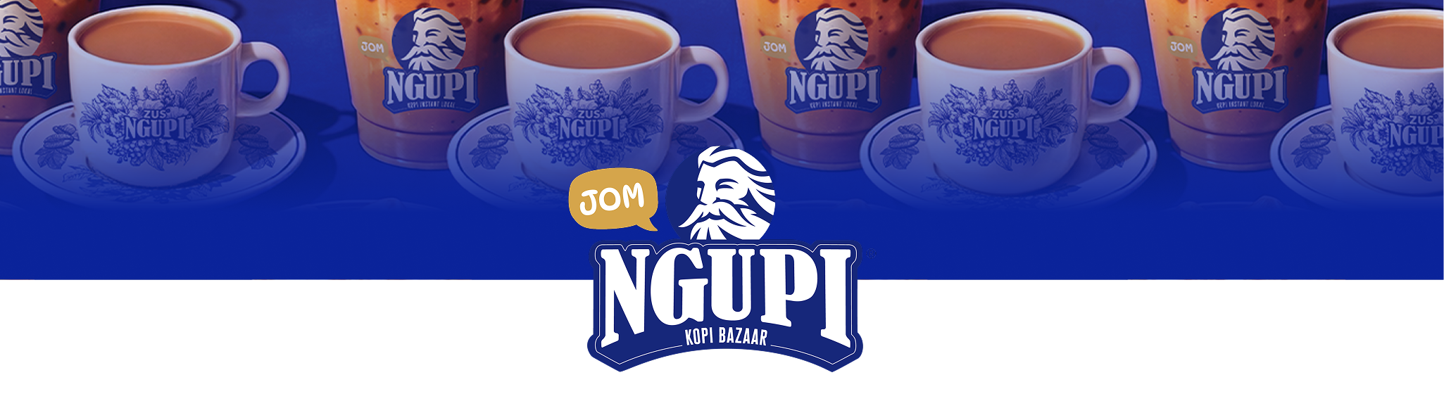 Jom Ngupi Kopi Bazar logo by ZUSahawan illustrating the commitment of ZUS Coffee to community livelihoods.
